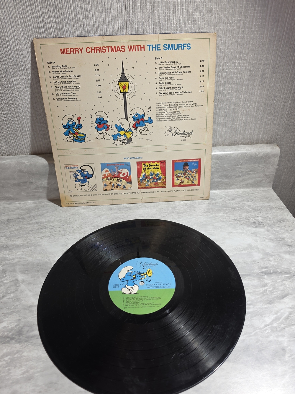 The Smurfs Merry Christmas Vinyl Record - Black